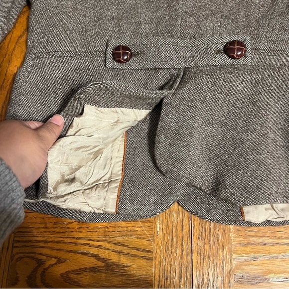 Banana Republic Women's Wool Blend Cropped Blazer in Brown Tweed Sz 4 Outlander - Picture 16 of 16